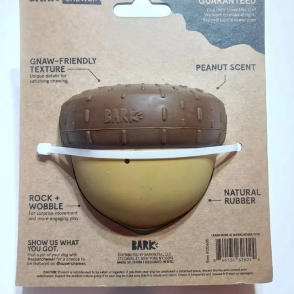 Bark Acorn Super Chewer Treat Dispenser Dog Toy Size Large 50+lb Acorncopia